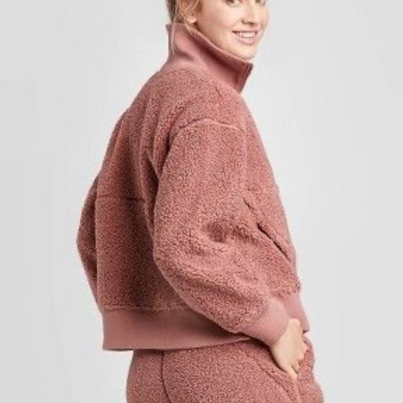 Joy Lab Sherpa Pullover Jacket Mauve Pink Size XS - Picture 3 of 6